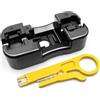 Greluma Supporto per punch down Keystone Jack e piccolo utensile per punch down in plastica con spelafili