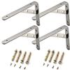 Ihomepark Supporto per Mensole Pesanti - Staffa per Mensola ad Angolo Travi per Carichi Giganti, Supporto di Scheda, Scaffale e Mensola (4 Pcs, 250 * 150mm)