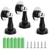 Fangehong 3pcs Fermaporta Magnetico, Ferma Porta da Pavimento in Acciaio Inossidabile, Montaggio a Parete e Pavimento, Installazione Senza Forare, con Nastro Adesivo, per Camera da Letto, Bagno (Nero)