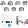 VOSSOT 7 Aeratore Rubinetto Cucina Adattatore, Adattatore per Rubinetto in Metallo, Adattatora Rubinett, Connettore per Aeratore del Rubinett, Raccordo per Rubinetta in Ottone Cromato (M18-M22)