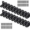 Fangehong 20 Pezzi Staffa Angolare, Parentesi Angolare, Bretelle Angolari in Acciaio Inox, 90 Gradi Giunzione Forma a L Squadrette Angolar con 40 Viti per Mensola di Legno Finestre Armadi, 20*20mm (Nero)