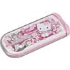 OSK Pic-Nic Set di posate per portapranzo, forchetta, cucchiaio, bacchette in scatola di trasporto scorrevole, made in Japan, Hello Kitty, fiori di ciliegio rosa CT-20