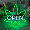 DAKABUKA Green Leaf Neon Open Sign Leaf Weed LED Luce al neon per decorazione da parete dimmerabile marijuana luce segni per uomo grotta, club, bar, feste, decorazione hotel