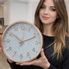 Regalami Orologio da Parete 25 cm Cipria metallizzato con Numeri a Rilievo e Lancette in Tinta - Movimento Silenzioso - Ideale per Casa, Ufficio e Bomboniera Elegante (cm 30 cipria)