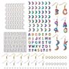 PH PandaHall PandaHall - Set di 2 stampi in silicone per ciondoli a forma di lettere, alfabeto lunare, numeri e stampi in resina epossidica per gioielli fai da te