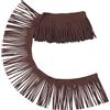GORGECRAFT 2m Nappa in Pelle PU da 9.5cm Marrone Cocco Doppia Faccia in Finta Pelle Scamosciata per Gonna da Ballo Cucito Avvolgente Frangia per Abiti Artigianato Abbigliamento Tende Borse per Scarpe