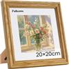 Feihorrm Cornice portafoto vintage in rovere massello, con vetro temperato, per foto da 20 x 20 cm senza passepartout o foto da 9 x 9 cm con passepartout (Beige, 20 x 20 cm)