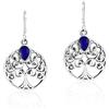 Aeravida Luscious Branches - Orecchini pendenti in argento Sterling 925 con lapislazzuli blu e albero della vita