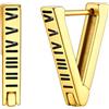 FOCALOOK Orecchini Huggie vichinghi uomo pro, orecchini huggie triangolo con numeri romani Orecchini uomo Huggie Hoops per Uomo e Donna Hip hop orecchini uomo cerchio oro