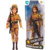 Giochi Preziosi Esercito Italiano, Action Hero Paracadutista Donna, Altezza 30 cm, 30 Punti di Articolazione, Uniforme Dettagliata, Soldato Giocattolo Esercito Italiano, 4 Modelli da Collezione
