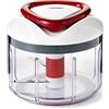 Zyliss Easy Pull Tritatutto Manuale, 750ml, Tritatutto a corda, Lame Acciaio Inossidabile, Bianco, Rosso, Lavabile in Lavastoviglie