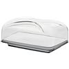 Guzzini Copriformaggio Rettangolare Gocce, Grigio Cielo, 25.5 x 18 x h11.5 cm