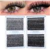 DIWINSH Ciglia Finte 640 Pezzi Extension Per Ciglia Set D Curl Di Lunghezza 9-16mm 30D+40D+50D+60D Morbide Ciglia Finte Cluster DIY Individuali Naturale Lash Extension a Casa
