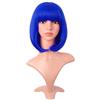 MapofBeauty 12 Pollic/30 cm Corto Lisci Flat Frange Bob Heat Resistente Sintetico Parrucche (Marino Blu)