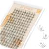 DIWINSH Ciglia Finte Ciuffett 140 pezzi Ciglia Finte D Curl 12 mm Mix Naturali Ciuffetti with Banda Trasparente DIY Individual Eyelashes Extensions a casa (ME-12 mm)