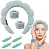 Yeria 1 Fascia Capelli Donna in Spugna per il Trucco, 2 Polsini in Pile per Polso, 4 Fermagli per Capelli - Accessori per la Cura della Pelle, Lavaggio e Doccia