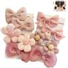 AzureRay 10 Elastici per Capelli Carini con Fiocco Rosa, Elastici per Capelli Morbidi e Resistenti, Accessori per Bambine e Ragazze, Ideali per Acconciature Quotidiane