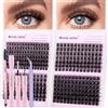 WENDY LASHES Kit Ciglia Extension Naturali D Curl Mixed 10-18mm Wispy Ciglia Finte Ciuffetti Cluster Lashes Kit with Lash Extensions Colla E Pinzette(KIT-C3/C9/FD18/B)