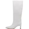 IF Stivali alti donna eleganti A punta affusolata tacco Kitten Heels sottile medio comodi chic moda classica GA047 Bianco N.41