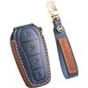 TECART Custodia intelligente per chiave dell'auto, adatta per BYD Atto 3 Han Tang Song Pro-DM-i Yuan Qin Seal Dolphin pelle, protezione portachiavi con 4 tasti, blu