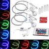 WEPARTICULAR 2X 131mm 2X 146mm Car 5050 SMD LED RGB Flash Angel Eyes Halo Ring Light Colorful Multicolor Daytime Running Lights compatibile for E46 3 Series