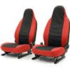 Auto Accessori Lupex Coprisedili auto compatibili con Smart Fortwo, Tessuto Policotone, Coppia Anteriore (Nero - Rosso)