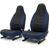 Auto Accessori Lupex Coprisedili auto compatibili con Smart Fortwo, Tessuto Policotone, Coppia Anteriore (Nero - Blu Scuro)