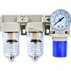 BLCH 1/4 BSP Compressore Essiccatore - 2 stadi. filtro regolatore combinato AC2000-02 con drenaggio manuale, contenitore PC, manometro (0-160 PSI/11 bar) e filtro in ottone 5μm.