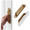 Elistonie 2 Pezzi Maniglia Autoadesiva Simile al Legno Maniglie per Armadietti Maniglia per Porte Scorrevoli in Vetro Maniglia per Mobili Armadi Porte di balconi Cassetto Armadio (Legno Chiaro,128mm)