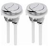 Generic Byezhou Pulsante Scarico WC Doppio, 2 PCS, ABS, Acciaio Inossidabile, Valvola a Sfera, 2 Porte, 50 mm, 52 mm, Argento, Valvola per WC