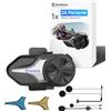Moman CPX Mesh Interfono Moto - 24 Persone Due Modalità, Auricolare Casco Moto 2000M Sistema di Comunicazione, Audio Multitasking BT 5.4 Quad Riduzione del Rumore AI Hi-Fi Stereo/Impermeabile,Singolo
