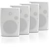 STUDIOFINIX Altoparlanti esterni da 6,5 pollici, montaggio a parete, 800 W, nero, resistente alle intemperie e ad alte prestazioni (4 altoparlanti) (bianco)