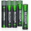 BEVIGOR 16 Batterie Ricaricabili AAA 1100mAh 1.2V, Batterie NiMH AAA Ad Alta Capacità, Precariate