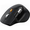 ProtoArc Mouse Ergonomico con Scorrimento Veloce, EM25 Mouse Wireless Bluetooth(2.4G+BT+BT), Scorrimento Laterale, Pulsante Personalizzabile, Ricaricabile, 8K DPI, per Windows/Mac/Android - Nero