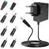 Artrastar Alimentatore 24W 12V 2A AC 220V-240V a DC 12V Adattatore LED per Strisce Telecamere CCTV Router 8 Adattatori DC Elettronica Compatto