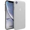 doupi UltraSlim Custodia per iPhone Xr (iPhone 10r) 6,1 pollici, satinato fine piuma facile mat semi trasparente Cover, bianco