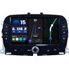 BXLIYER - [6G+128G, Octa-Core] - Android 15 Autoradio Per FIAT 500/500C/500S/500E (2016-2019) Radio GPS Navigation - CarPlay Android Auto - Camera & MIC - DAB Volante 360-CAM WiFi - 7 Pollice 2 Din