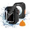 Yolovie Custodia impermeabile 2 in 1 compatibile con Apple Watch 40 mm SE3/SE2/SE Series 6/5/4 pellicola protettiva (design ultra stile) iWatch vetro temperato protezione posteriore in PC accessori