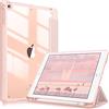 FINTIE Custodia per iPad 6a Gen. 2018 / 5a Gen. 2017 / iPad Air 2 / Air 9.7 Pollici con Pencil Holder, Antiurto Sottile Case Posteriore Trasparente Cover con Auto Sveglia/Sonno, Oro Rosa