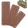 PH PandaHall 3pz Fondo in Pelle per Borsa per Uncinetto Fondo per Borse all'Uncinetto Rettangolare Marrone Base per Lavorare A Maglia all'Uncinetto con Fori per Realizzare Borse