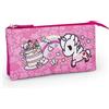 Franco Cosimo Panini TOKIDOKI - Busta Portatutto Ufficiale Tokidoki, Borsa Porta Oggetti per Borse e Zaini, con 3 Buste Piatte e Pratica Chiusura a Zip, Idea Regalo Bambino e Bambina, 21x12H cm, Rosa