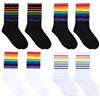 PTJJXA Confezione da 8 Calze da Tennis, Calzini Sportivi Unisex Calzini Crew, Calze di Cotone da Uomo e da Donna, Calze Sportive per Corsa Ciclismo 36-42