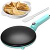 Baker's Friend Macchina per Crêpes Istantanee con Manico, Macchina Elettrica Padella per Crêpes, Crêperia Elettrica, Padella Crepes Antiaderente da 20 cm, Blu-verde