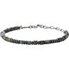 Breil Gioiello TJ4131 collezione ROCK HARD, BRACCIALI da UOMO in ACCIAIO, PERLE NATURALI colore ARGENTO, NERO misura 22 con AGATA