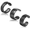CHIC & ARTSY Orecchini a polsino in argento Sterling 925, non forati, finti orecchini per cartilagine elica, vari stili, orecchini a conchiglia, gioielli raffinati per donne e uomini, Argento