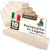 ToolSpace 10x Portacarte in Legno Segnaposto in Legno di Faggio Porta Menu da Tavolo Portacarte di Posizione per Ristoranti Matrimoni Banchetti Celebrazioni Accessori per Feste 15x3x1,8 cm A4-Style