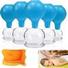 Nizirioo 5 Pezzi Coppette In Vetro Per Massaggio, Set Coppettazione, Coppette Massaggio In Vetro, Con Raschietto Per Coppettazione Professionale, Medica, Senza Fuoco, Coppettazione, Bicchieri (Blu)