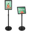 Mutualsign 2pcs A4 Supporto Espositore Regolabile Poster Supporto da Pavimento Segno Avviso del Supporto, Il Porta Poster in Alluminio può Sostituire Rapidamente i Poster（nero）