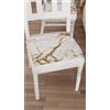 PETTI Artigiani Italiani - Cuscini Sedie Cucina Set da 2, Effetto Marmo Bianco 40x40 cm, Coprisedie Quadrati con Elastico per Sala da Pranzo in Microfibra, 100% Made in italiani
