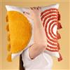 furn. Heya Home Arco - Cuscino imbottito in cotone trapuntato con nappe e piume